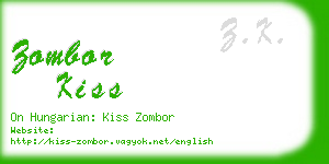 zombor kiss business card